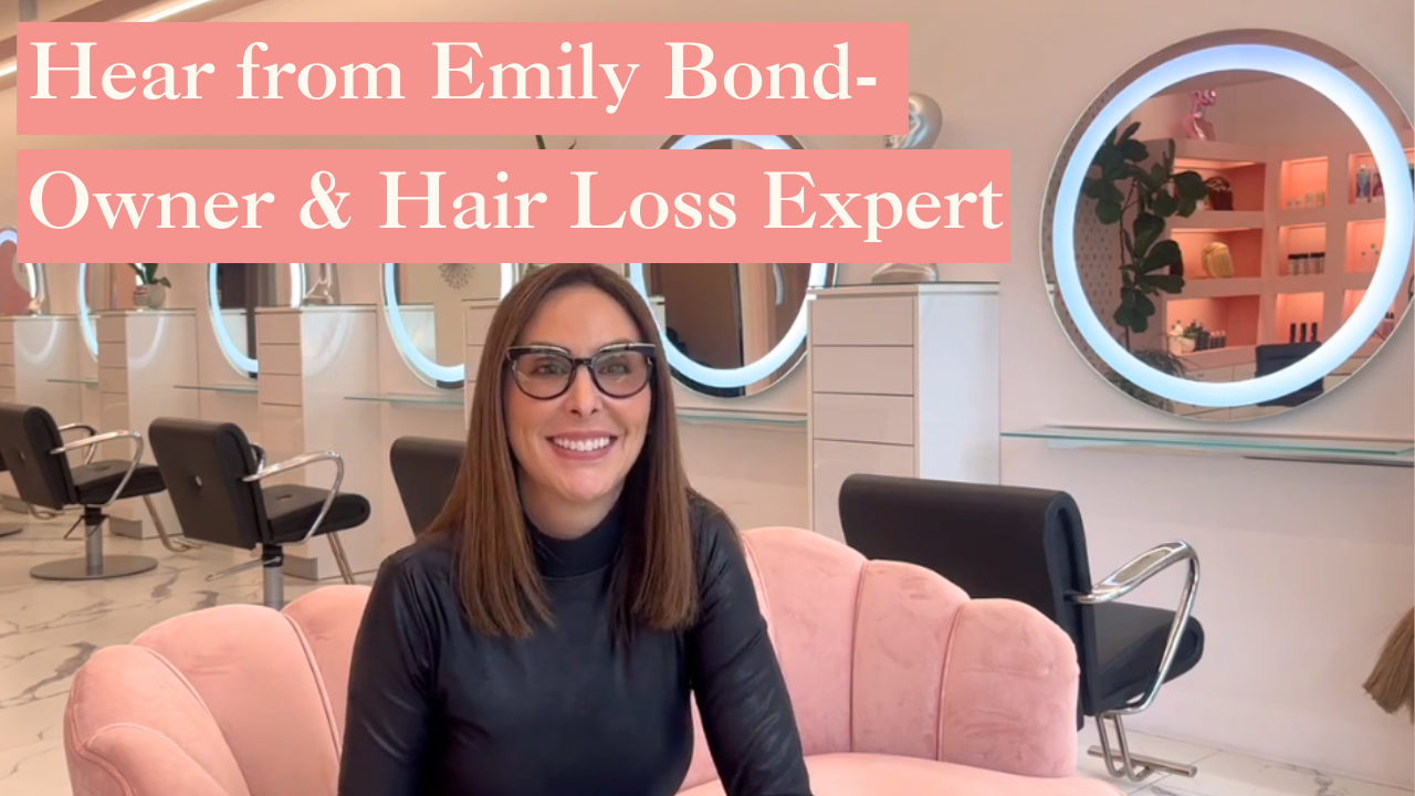 Load video: Emily Bond of Bond Hair Bar discusses hair loss services